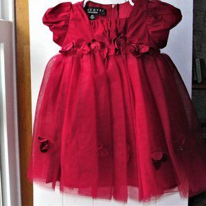 3 for $18...Biscotti Red Frilly Portrait Dress